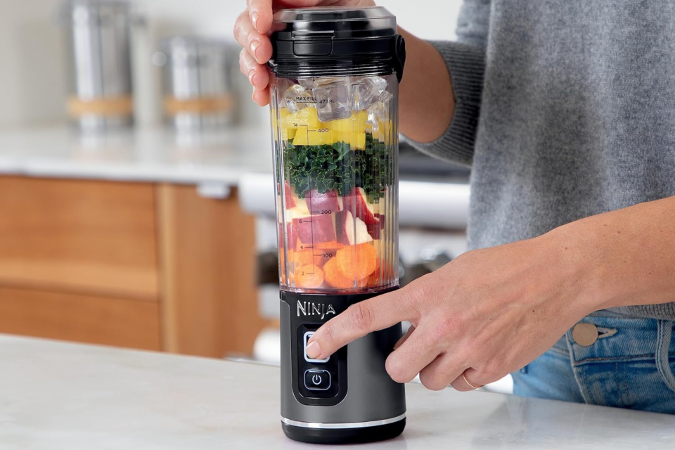 Someone using the Ninja portable blender