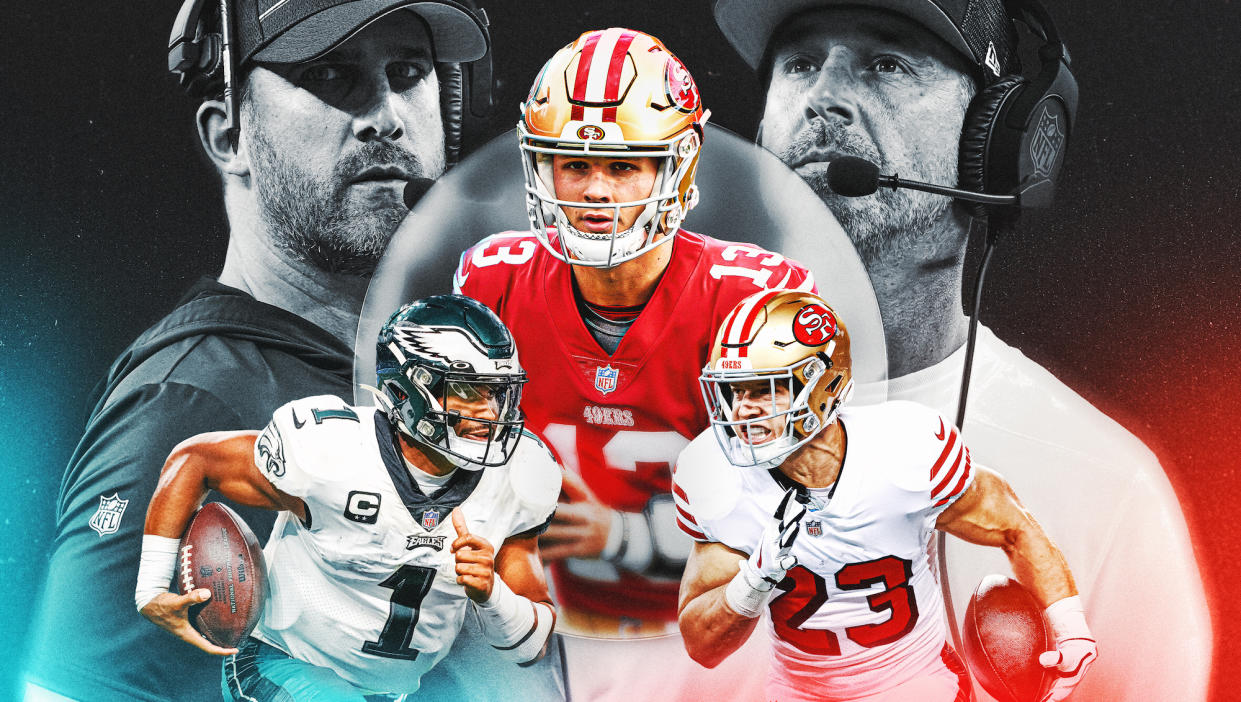 The long-awaited rematch of the NFC championship game between the San Francisco 49ers and Philadelphia Eagles is here. (Mallory Bielecki/Yahoo Sports)