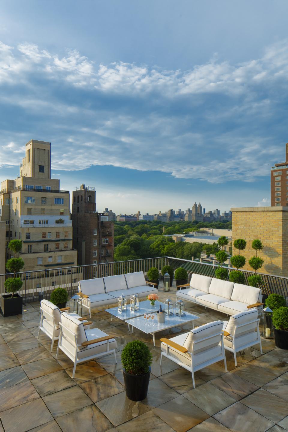 Although it was likely too cold to enjoy, the suite has a stunning rooftop terrace.