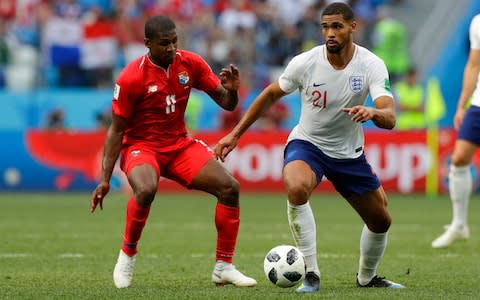 England's Ruben Loftus-Cheek, right, and Panama's Armando Cooper challenge  - Credit: AP Photo/Alastair Grant