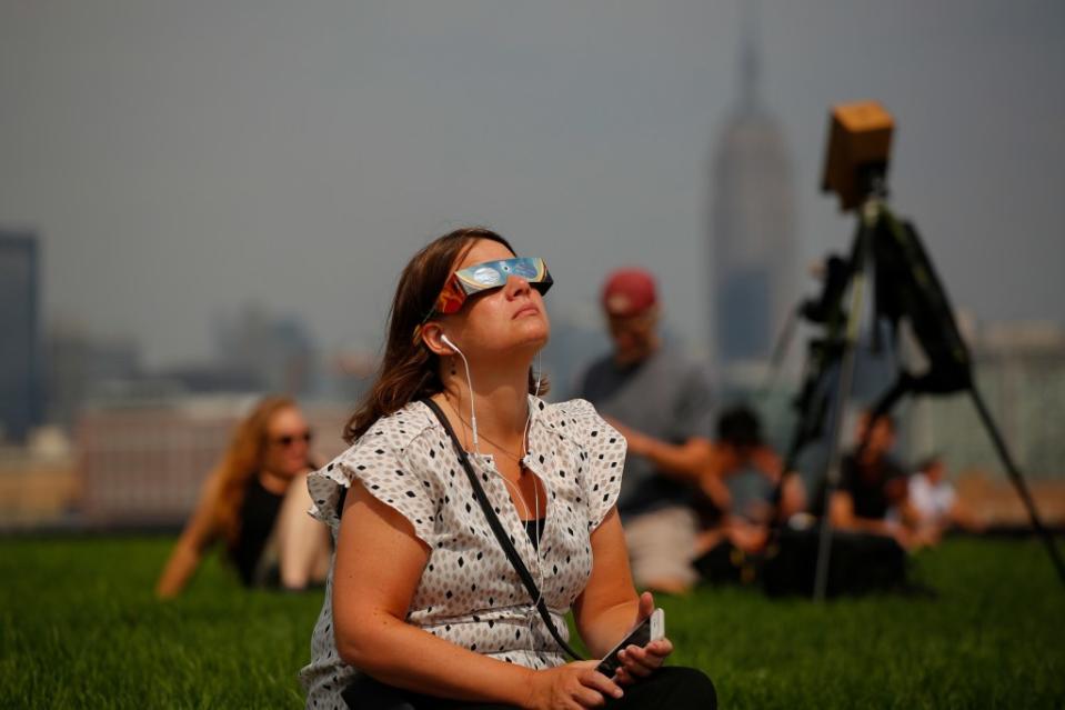 There are many places to enjoy a solar eclipse party, including Liberty Science Center in Jersey City, which claims to be hosting the “largest astronomy party” in the state. Corbis via Getty Images