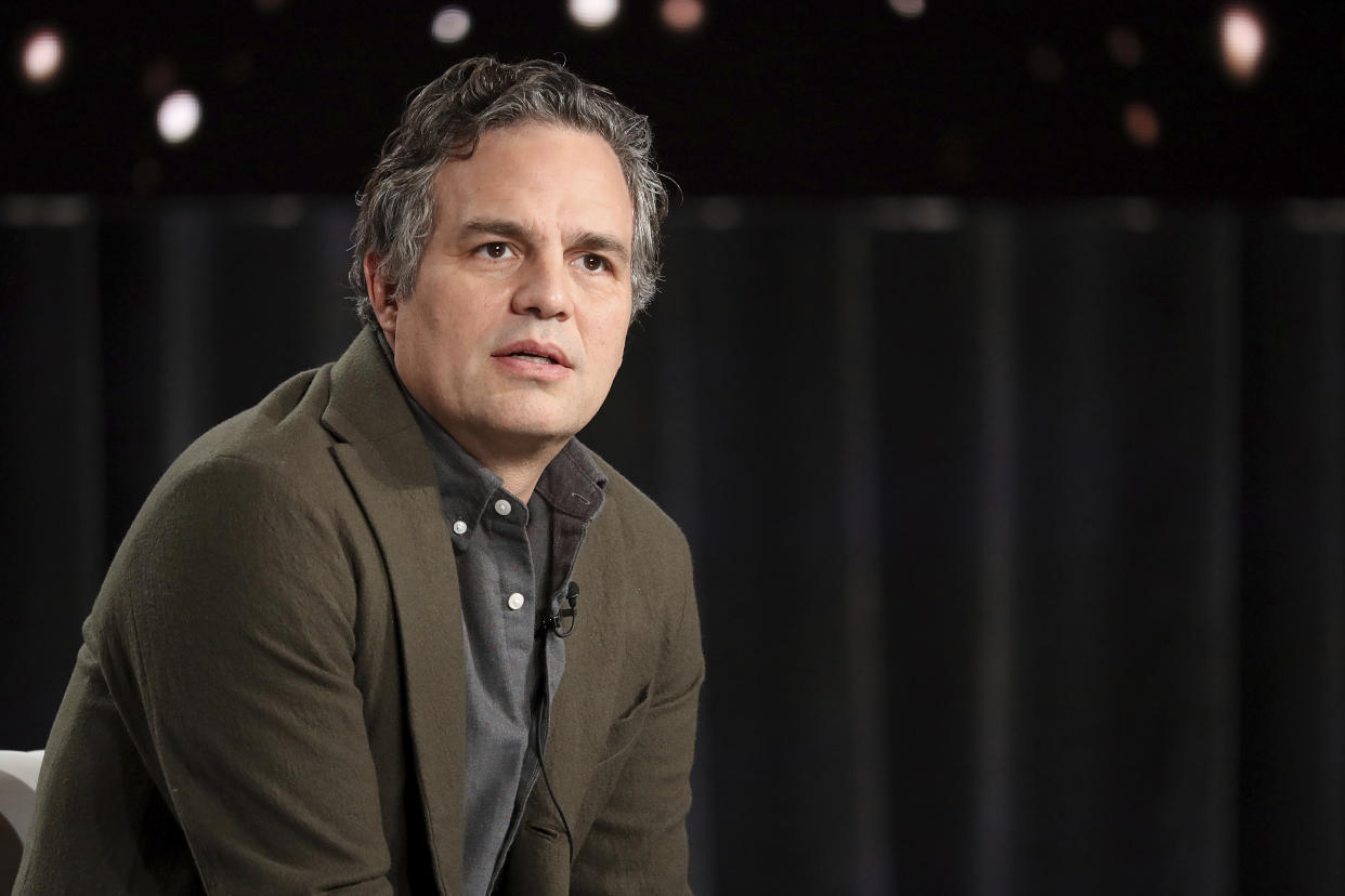 Mark Ruffalo appears at the "I Know This Much is True" panel during the HBO TCA 2020 Winter Press Tour at the Langham Huntington on Wednesday, Jan. 15, 2020, in Pasadena, Calif. (Photo by Willy Sanjuan/Invision/AP)