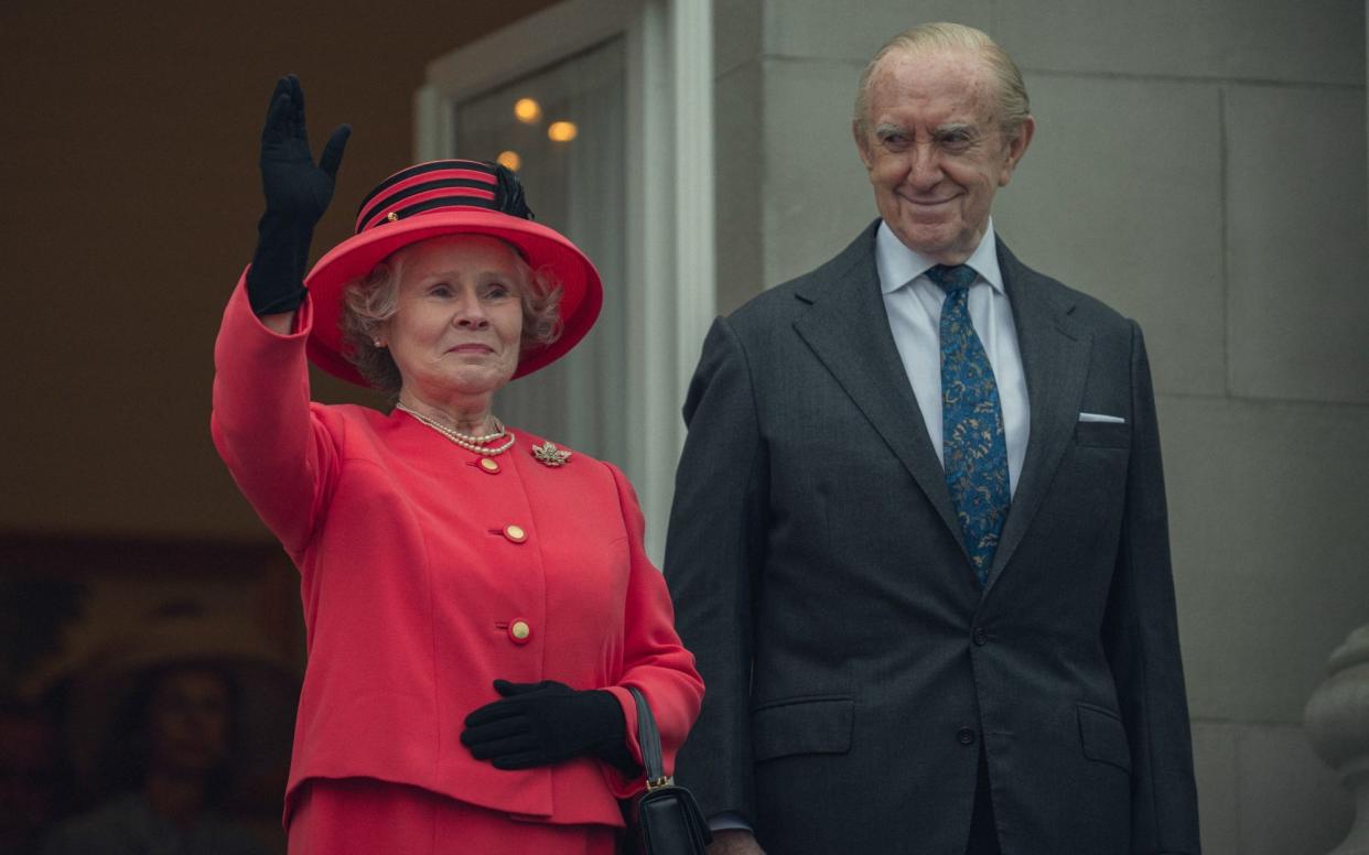 Imelda Staunton and Jonathan Pryce in The Crown