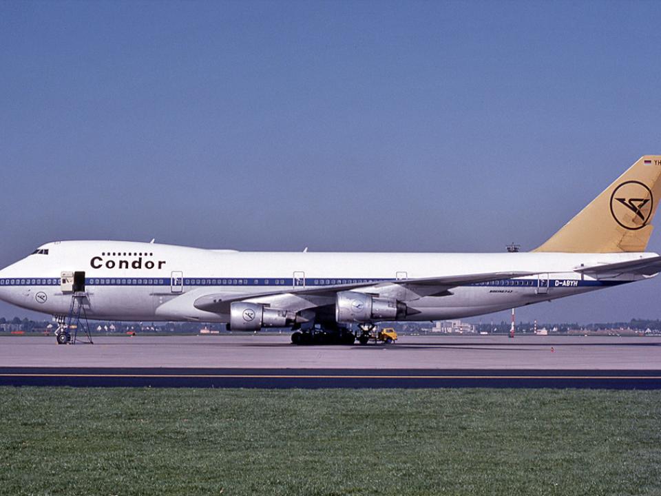 A Condor Boeing 747 photographed in 1976.