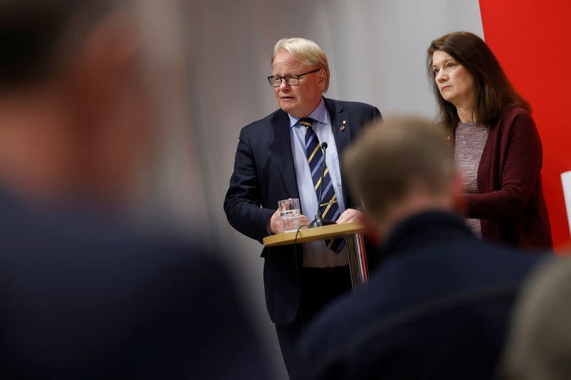 News conference after Social Democrats decide on NATO membership, in Stockholm