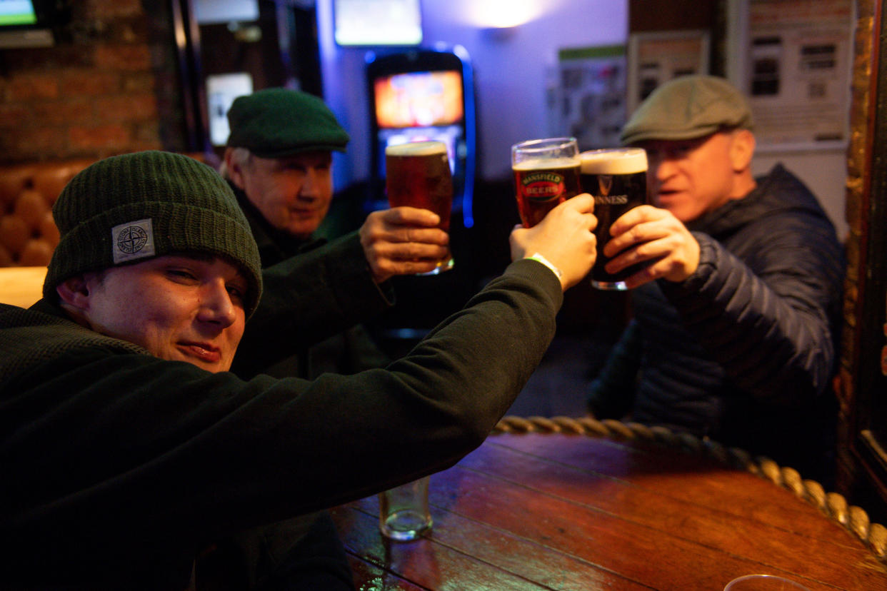 Customers at the The Oak Inn in Coventry, West Midlands, as indoor hospitality and entertainment venues reopen to the public following the further easing of lockdown restrictions in England. Picture date: Monday May 17, 2021.