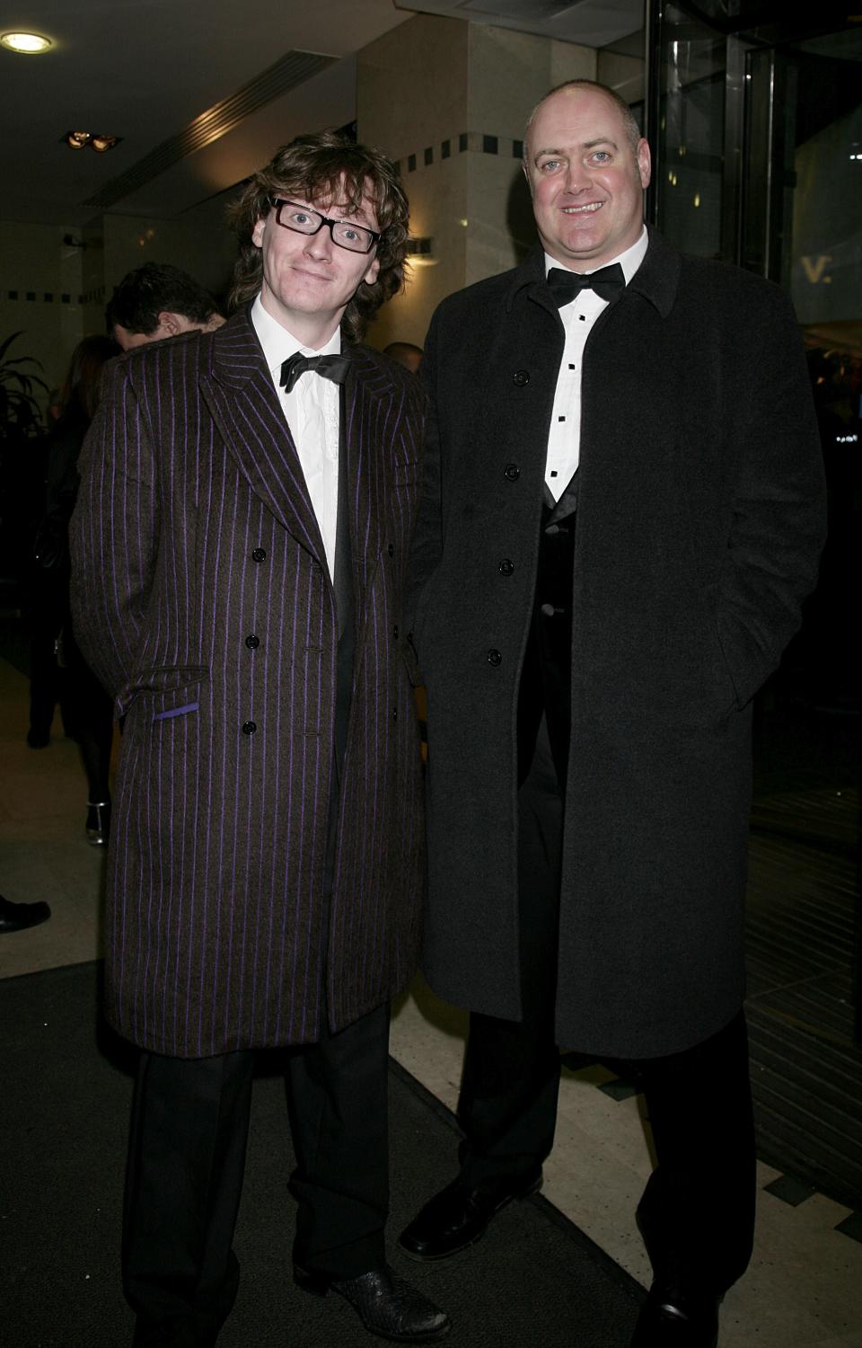 Dara O'Briain and Ed Byrne (left) arrive for the 2007 British Comedy Awards (Photo by Yui Mok - PA Images/PA Images via Getty Images)