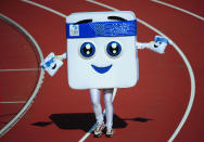 This is Appy, the mascot from the 2012 European Athletics Championships in Helsinki. Appy was not actually meant to look like a dishwasher tablet, but it was supposedly a nod to technology and design.