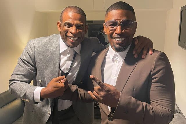 <p>Instagram/iamjamiefoxx</p> (L-R) Deion Sanders, Jamie Foxx