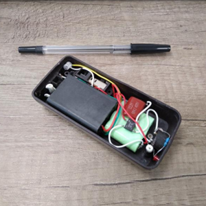 A mobile phone converted for use as a stun gun by Zoe Watts