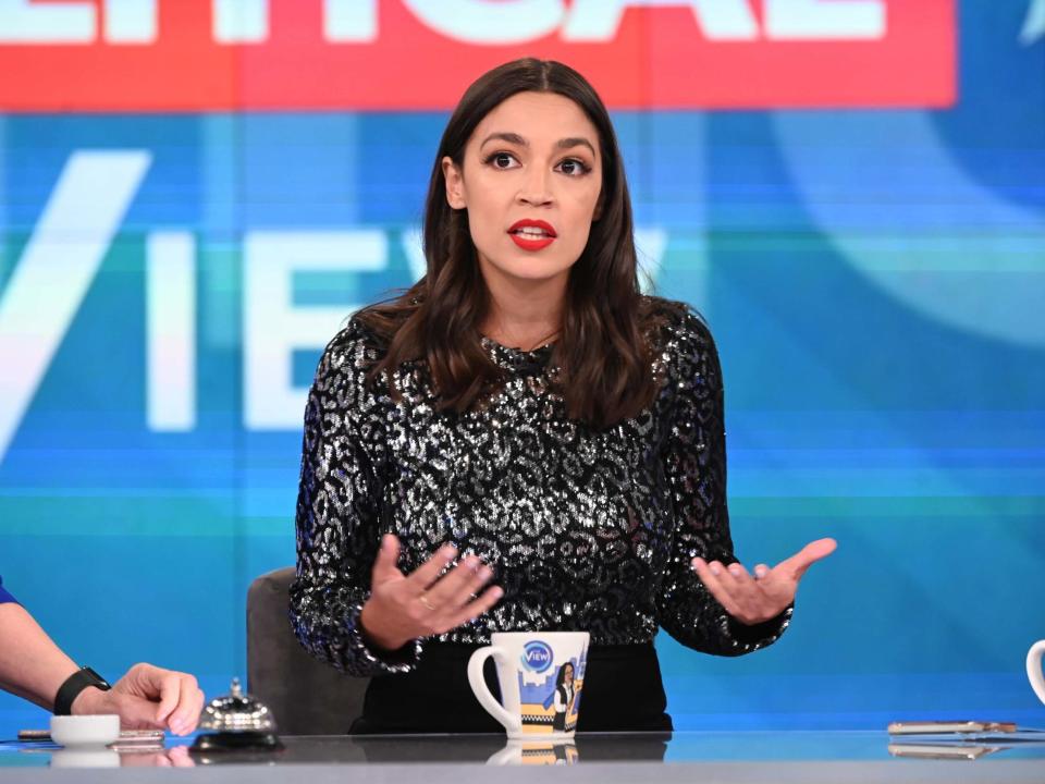 Alexandria Ocasio-Cortez pictured during a guest appearance on ABC's 'The View': ABC via Getty Images