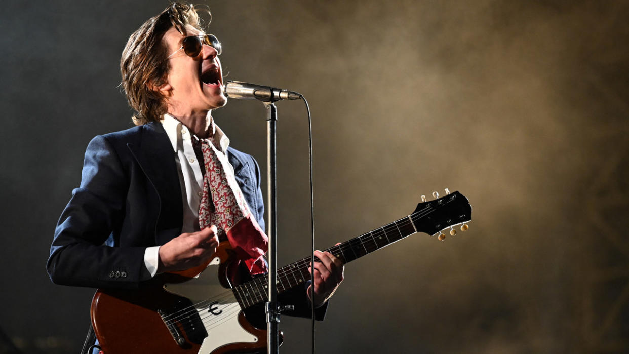  Alex Turner of the Arctic Monkeys performs at the Clockenflap music festival in Hong Kong on March 3, 2023 