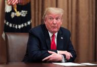 U.S. President Trump meets with industry executives on the coronavirus response at the White House in Washington