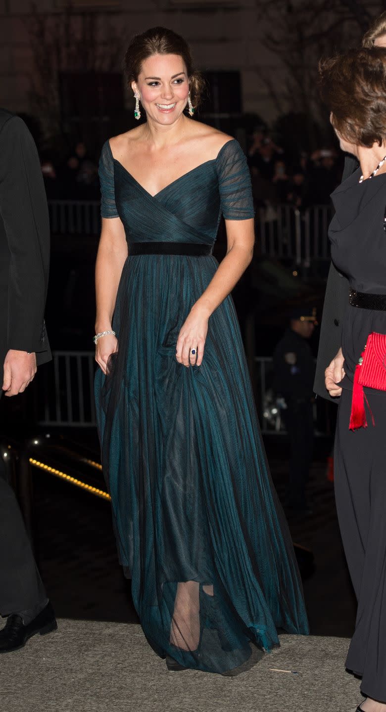 Kate in a Floor-Length Teal Gown