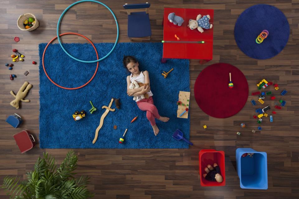 <p>If your kid's playroom doesn't have a hula hoop, then you need to get one ASAP. Here's why: "Put a hula hoop on the floor and challenge your kids to pick up everything inside the ring and return it to its proper place. Keep filling it with toys until the floor is completely clear," says Josel. </p><p><a class="link " href="https://www.amazon.com/US-Games-Standard-Hoops-36-Inch/dp/B00CQ2268O/?tag=syn-yahoo-20&ascsubtag=%5Bartid%7C10063.g.36459111%5Bsrc%7Cyahoo-us" rel="nofollow noopener" target="_blank" data-ylk="slk:SHOP HULA HOOPS;elm:context_link;itc:0;sec:content-canvas">SHOP HULA HOOPS</a></p><p><strong>RELATED:</strong> <a href="https://www.goodhousekeeping.com/home/organizing/g23781432/toy-organization-storage/" rel="nofollow noopener" target="_blank" data-ylk="slk:10 Toy Storage Organization Ideas That Will Actually Get Kids to Clean Up;elm:context_link;itc:0;sec:content-canvas" class="link ">10 Toy Storage Organization Ideas That Will Actually Get Kids to Clean Up</a></p>