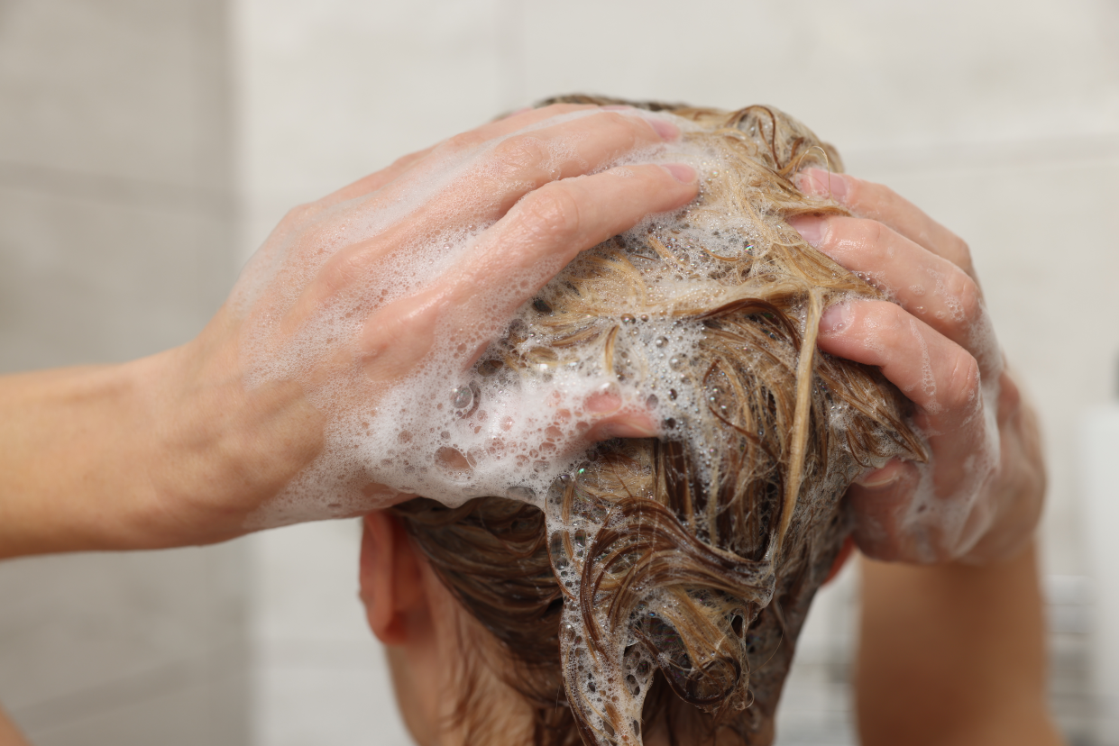 Woman washing hair