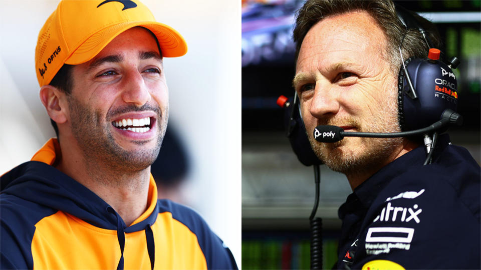 Christian Horner and Daniel Ricciardo, pictured here in 2022.