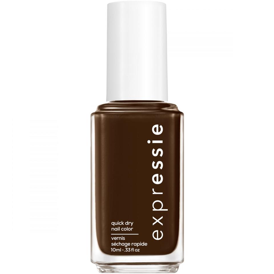 <p>A chocolate brown nail color will help balance out your Venusian tastes and all of your relationships this month. You’ll be able to feel the calm, gentle, earthy vibes that this shade brings to your life every time you look at your cute paws. Let harmony, understanding, peace, and love rule.</p> <p><strong>To shop: </strong>$9; <a href="https://goto.walmart.com/c/249354/565706/9383?subId1=ISHereAretheNailColorsEachSignShouldWearforScorpioSeasonkgreavesNaiGal4460080202010I&u=https%3A%2F%2Fwww.walmart.com%2Fip%2Fessie-expressie-quick-dry-nail-polish-dark-chocolate-brown-polish-take-the-espresso-0-33-fl-oz%2F977108838" rel="sponsored noopener" target="_blank" data-ylk="slk:walmart.com;elm:context_link;itc:0;sec:content-canvas" class="link ">walmart.com</a></p>