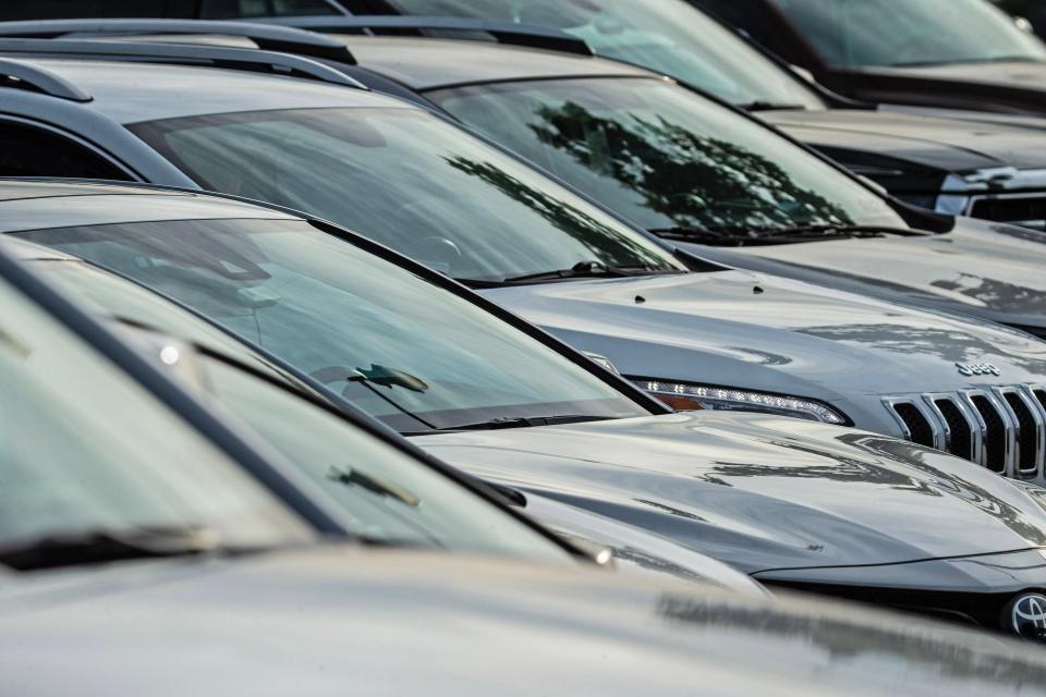 A view of parked cars is featured along Rehoboth Avenue on Memorial Day Weekend at Rehoboth Beach Saturday, May 27, 2023.