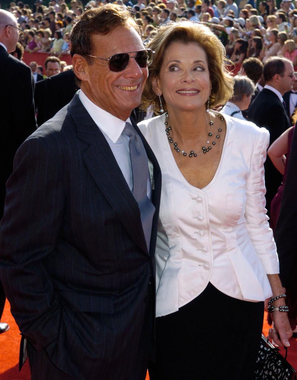 Ron Leibman, left, with his wife Jessica Walter at the 57th Annual Primetime Emmy Awards in Los Angeles. Leibman, who appeared in movies, theater and television in a career that spanned six decades and won a Tony for Tony Kushner's iconic play ”Angels in America," died Dec. 6. He played Rachel Green's father, Dr. Leonard Green, on "Friends."