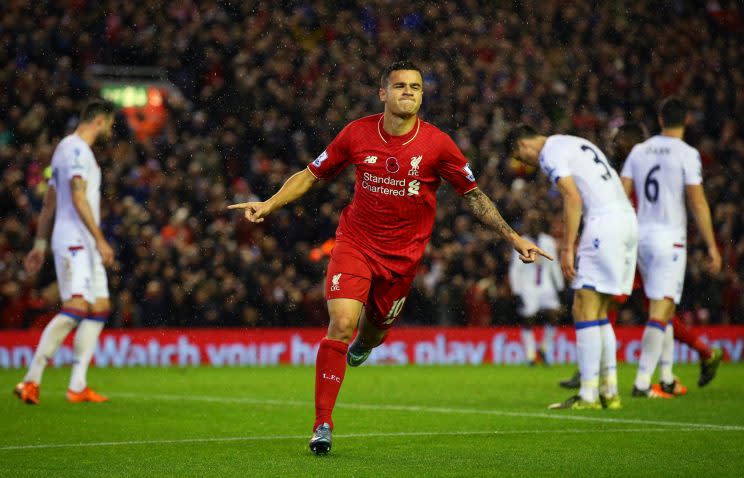 Coutinho scored when Crystal Palace beat Liverpool at Anfield last season