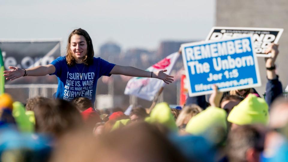 Abtreibungsgegner demonstrieren 2018 in Washington DC beim 