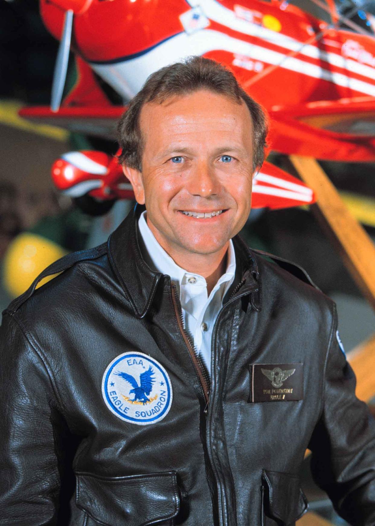 Tom Poberezny in EAA Eagle Squadron jacket in the late 1980s.