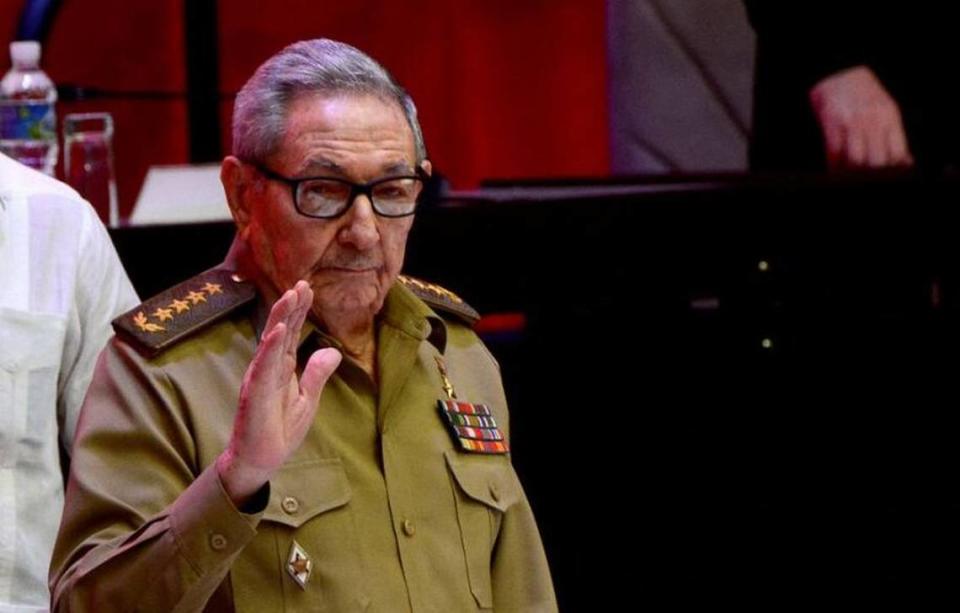 Raúl Castro waves at the end of the Eighth Congress of the Communist Party of Cuba, in Havana.