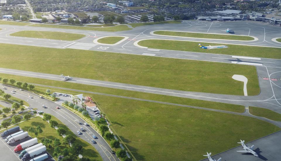 A concept rendering of an observation area slated for construction on the north side of the Sarasota-Bradenton International Airport.