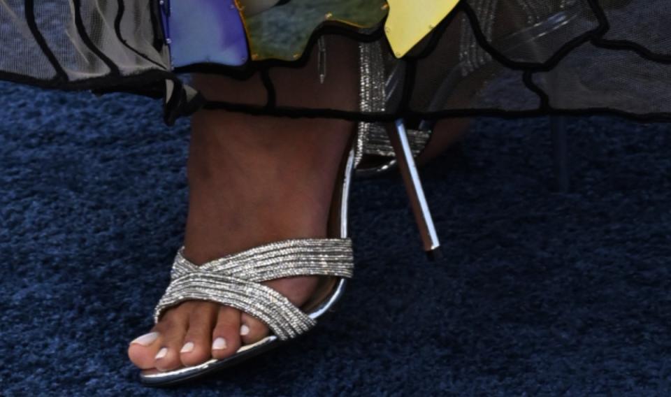 ariana debose, 77th annual tony awards, aquazzura shoes, aquazzura ari sandals, red carpet, tonys red carpet