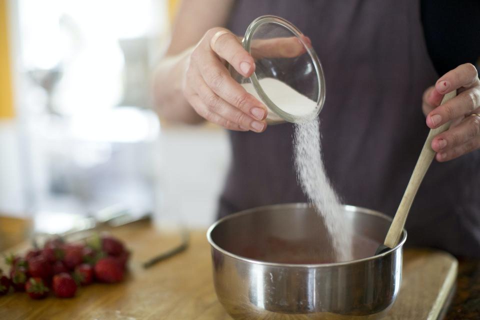 As you consume less refined sugar, you may notice more nuance in fruits’ flavors. <a href="https://www.gettyimages.com/detail/news-photo/christine-burns-rudalevige-pours-sugar-into-the-strawberry-news-photo/806582004" rel="nofollow noopener" target="_blank" data-ylk="slk:Brianna Soukup/Portland Portland Press Herald via Getty Images;elm:context_link;itc:0;sec:content-canvas" class="link ">Brianna Soukup/Portland Portland Press Herald via Getty Images</a>