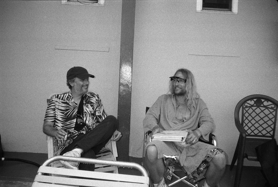 Korine and McConaughey relaxing on set. “Even when they were not rolling camera, him and Harmony would kind of be hanging out and just shooting the breeze. They definitely had a really amazing way of communicating.”