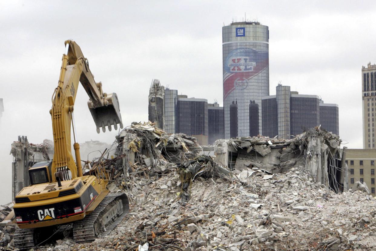 Demolition of the old Motown Recording Studios, designed by architect Albert Khan, continues on January 25, 2006 in Detroit. The new space will be used for Super Bowl parking.