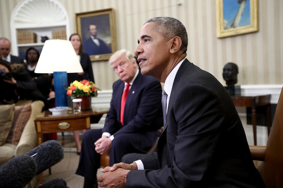 Donald Trump meets with Obama at the White House