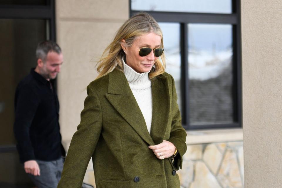 Actress Gwyneth Paltrow leaves the courthouse (Alex Goodlett/AP) (AP)