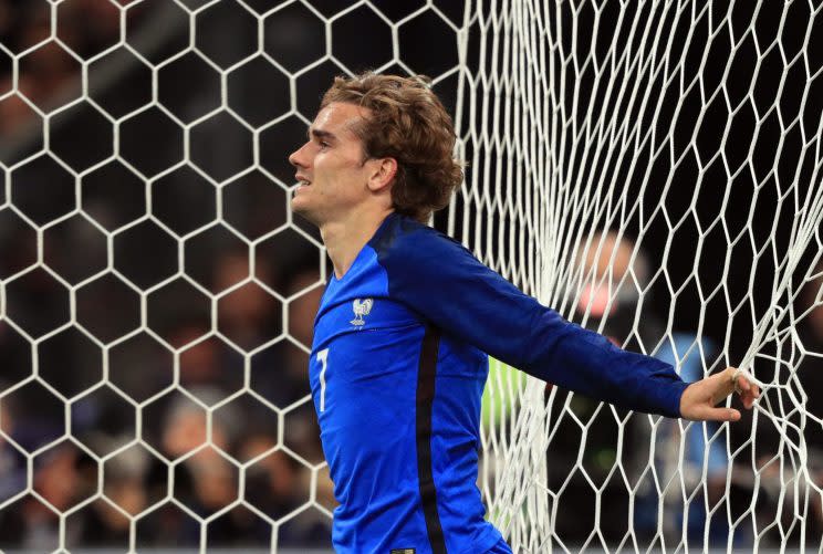 France’s Antoine Griezmann dejected during the game