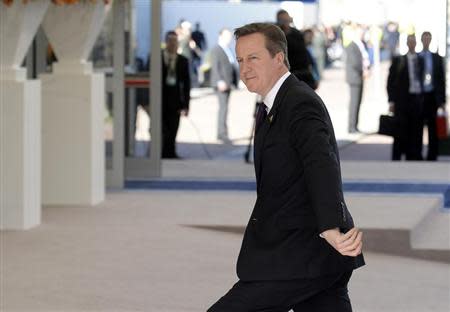 Britain's Prime Minister David Cameron arrives at the Nuclear Security Summit in The Hague March 24, 2014. REUTERS/Marco De Swart/Pool