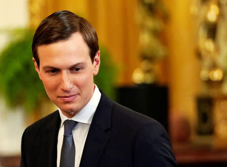 FILE PHOTO: White House adviser Jared Kushner at the "2019 Prison Reform Summit" in the East Room of the White House in Washington, U.S., April 1, 2019. REUTERS/Yuri Gripas/File Photo