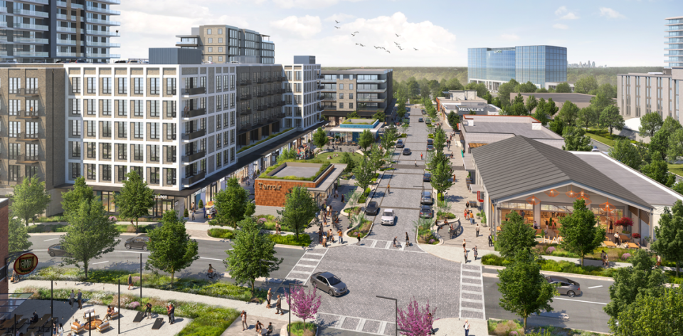 A rendering of the Bowl at Ballantyne, a 20-acre development in south Charlotte. The project is one part of the greater “Ballantyne Reimagined” project going on in the area. The Bowl will feature retail and apartments.