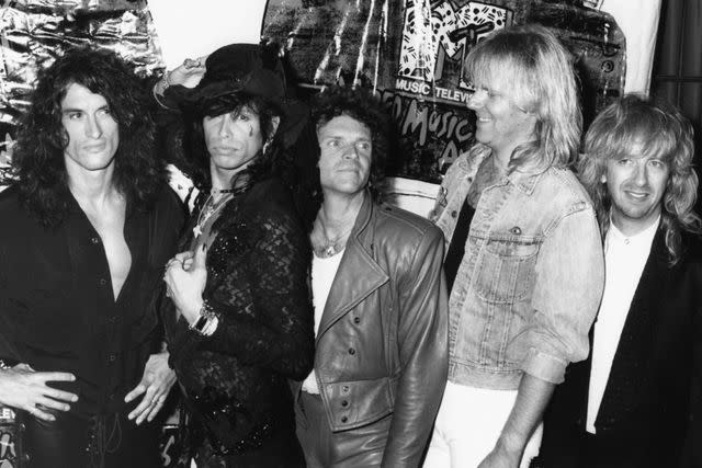 <p>Kevin Winter/Getty</p> Aerosmith in 1988