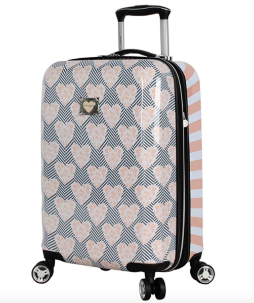 Betsey Johnson 20 Inch Carry On - Expandable (ABS + PC) Hardside Luggage - Lightweight Durable Suitcase With 8-Rolling Spinner Wheels