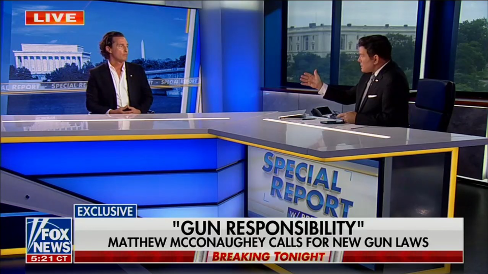 Matthew McConaughey appears on FOX News Channel's Special Report on Tuesday, June 7, 2022.