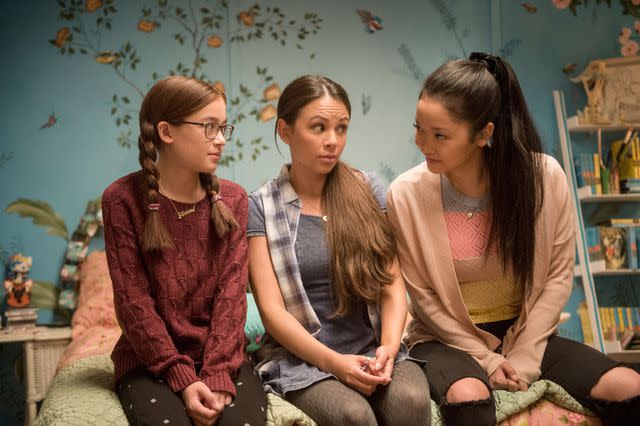 <p>Everett Collection</p> Anna Cathcart, Janel Parrish and Lana Condor in Netflix's 'To All The Boys I've Loved Before'