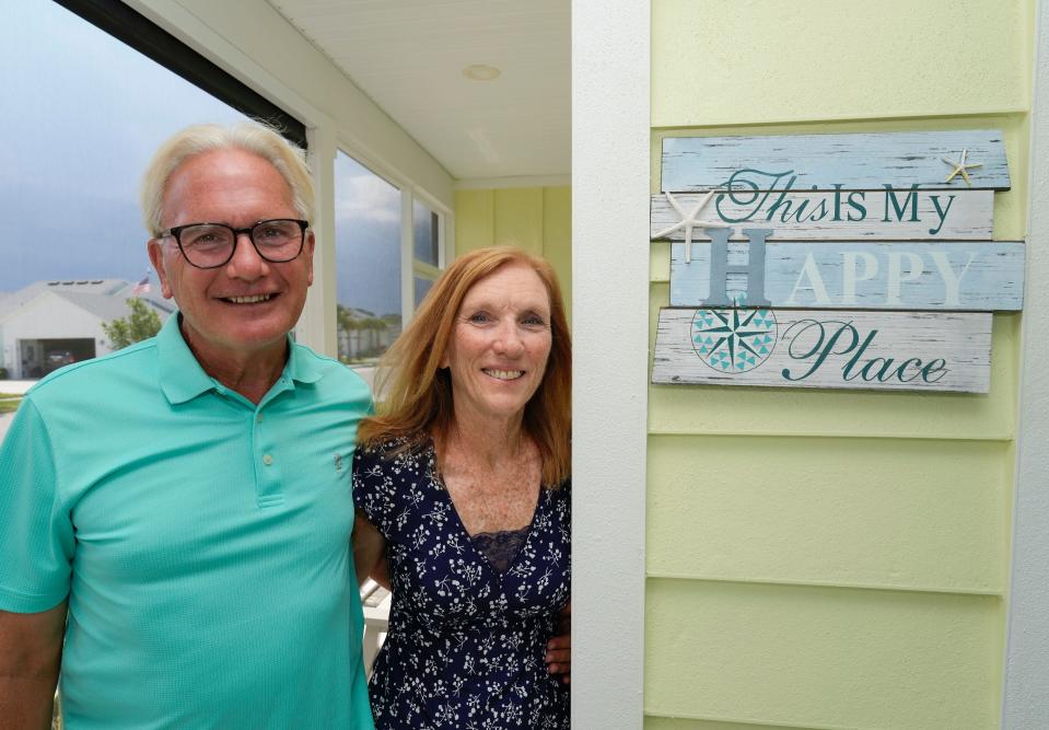 Jayne Ann and Bob Robbins at their home at Latitude Margaritaville in Daytona Beach, Monday, July 8, 2024.