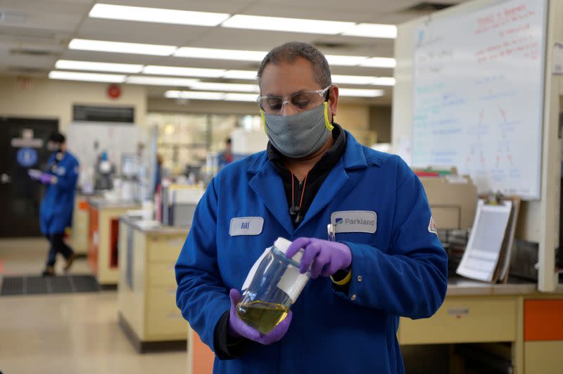 Tallow at Parkland Fuel's refinery laboratory in Burnaby