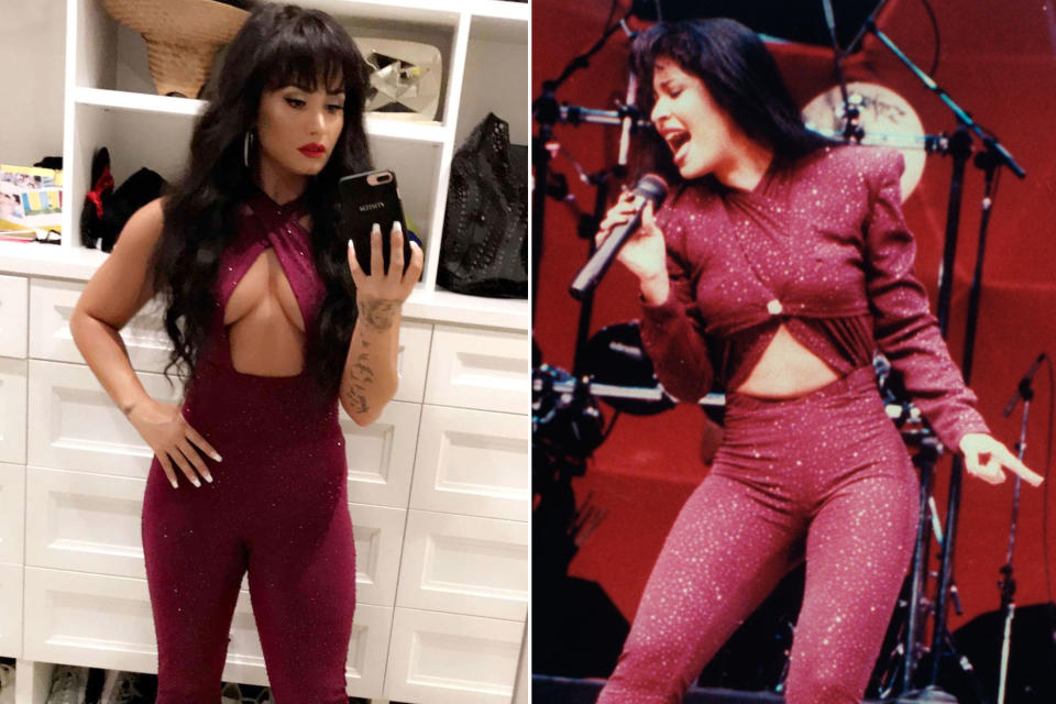 Kim Kardashian and Demi Lovato Honor Selena on Halloween