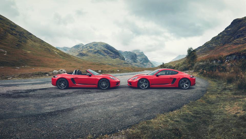 <p>Porsche's 718 Boxster and 718 Cayman are among the purest sports cars you can buy, and they're getting even more so with the addition of new T models. Following the formula of the 911 T, these new mid-engined Ts are somewhat stripped-down variants with standard performance extras that are designed to emphasize driving pleasure above all else. We're sold already.</p>