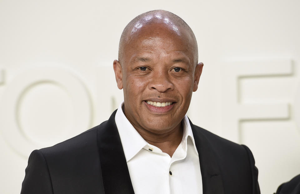 Dr. Dre attends the Tom Ford show at Milk Studios during NYFW Fall/Winter 2020 on Friday, Feb. 7, 2020, in Los Angeles. (Photo by Jordan Strauss/Invision/AP)