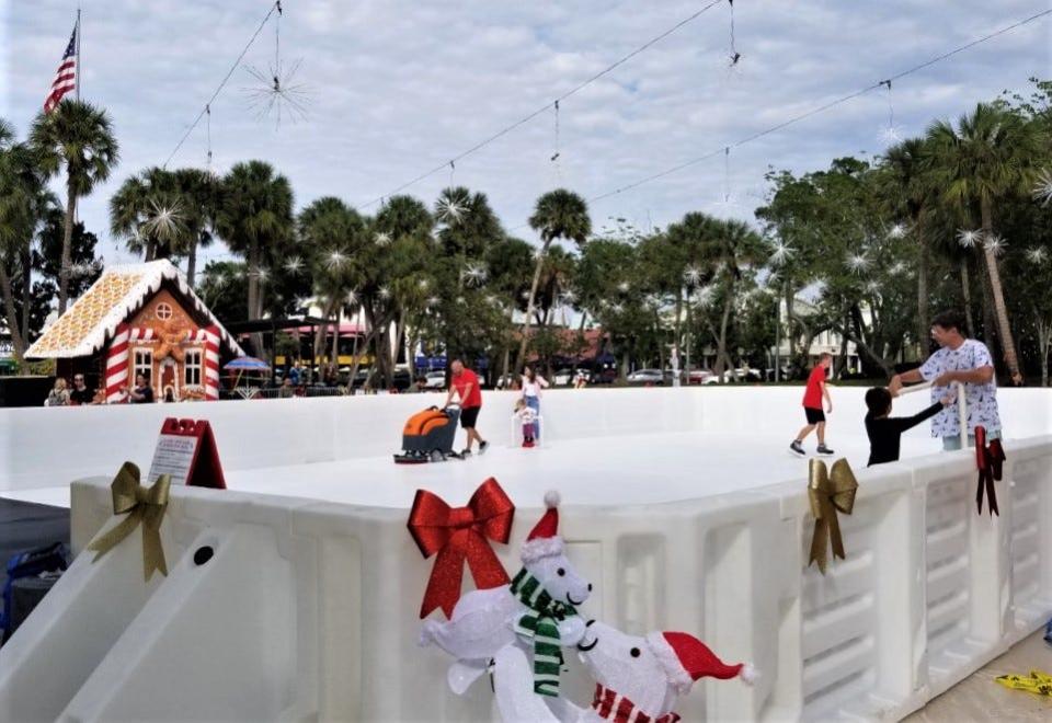 The St. Armands Circle Winter Spectacular includes many family-friendly attractions such as the ice skating rink. The Spectacular continues today through Jan. 3.