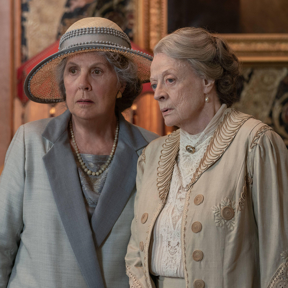 Penelope Wilton as Isobel Merton (L) and Maggie Smith as Violet Granthamon in PBS' 